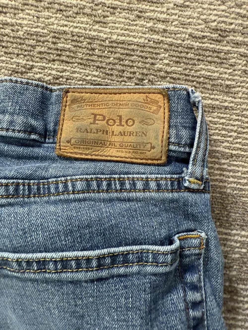 Polo Ralph Lauren Hampton Relaxed Straight Jeans Mens 36x30 Blue Denim Zip Fly